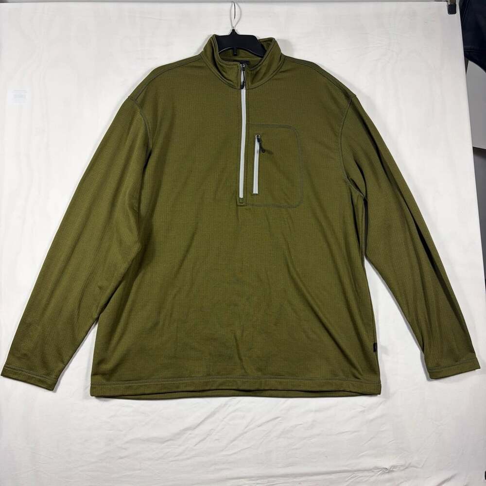 Narragansett Traders 1/4 Zip Pullover XXL Olive Green Pocket